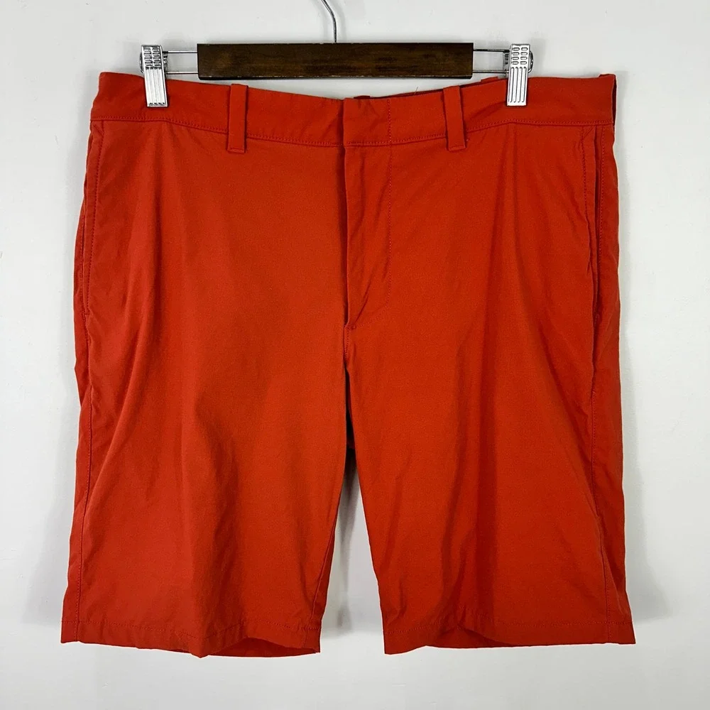 J Crew Stretch Shorts 34 Red Preppy Coastal Casual Travel Minimalist Menswear‎